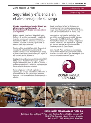 Guía Logística y de Comercio Exterior XVIII - 2021 - 2022 - www.guialogistica.info
COMERCIO EXTERIOR - FOREIGN TRADE COMÉRCIO EXTERIOR ARGENTINA 95
 