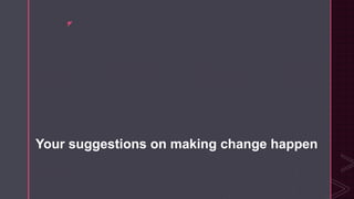 z
Your suggestions on making change happen
 