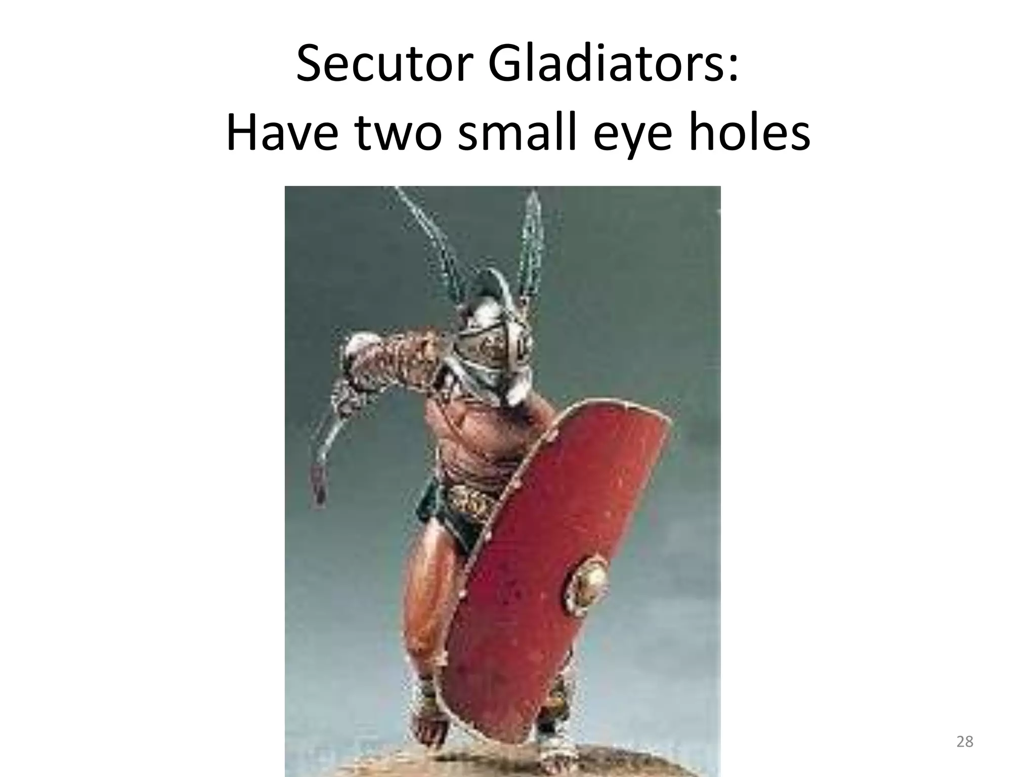 Secutor Gladiators:Have two small eye holes28