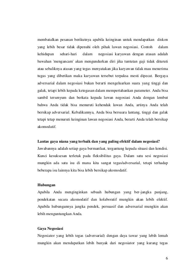 RANGKUMAN TEKNIK NEGOSIASI (disusun sebagai tugas mata 