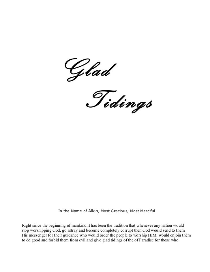 Glad Tidings Glad Tidings