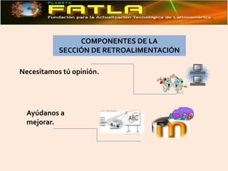 COMPONENTES DE LA SECCIÓN DE RETROALIMENTACIÓNNecesitamos tú opinión.Ayúdanos a mejorar.