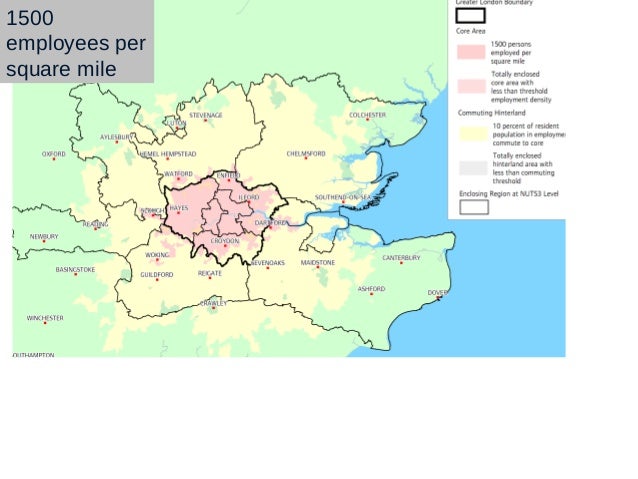 the true size of london londons functional urban region london size