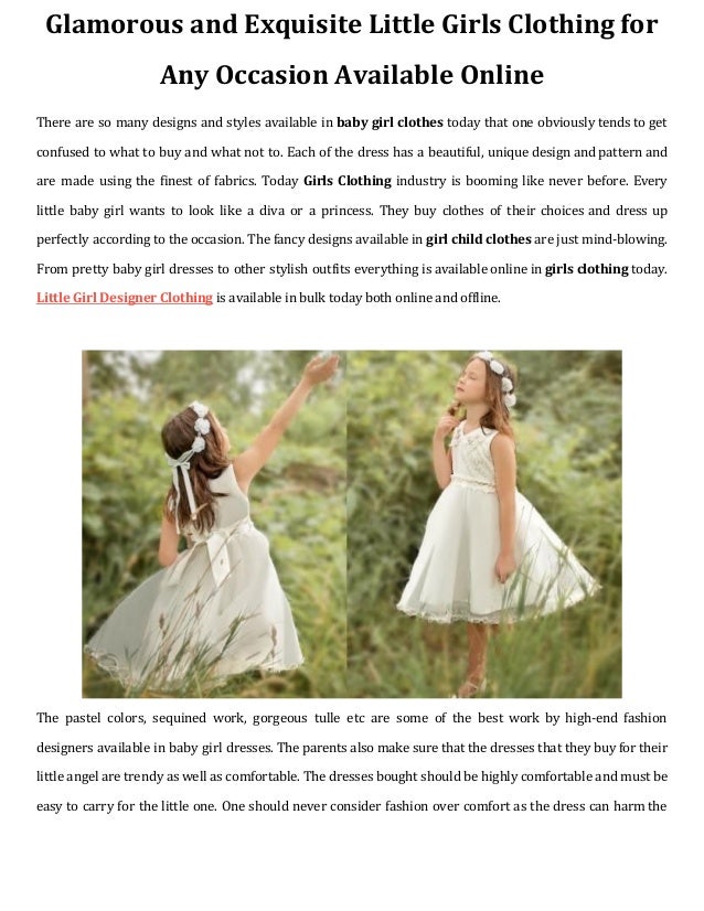 Glamorous And Exquisite Little Girls Clothing For Any Occasion Availa