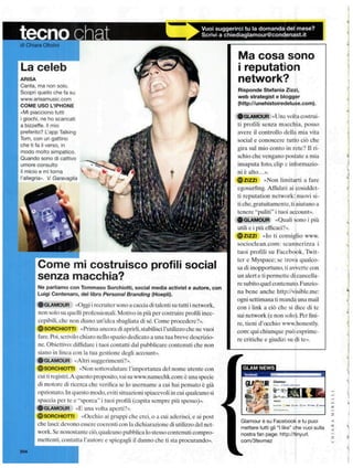  Intervista Glamour Settembre 2011 "Come si costruiscono profili corretti sui Social Network"