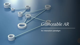Glanceable AR
An interaction paradigm
 