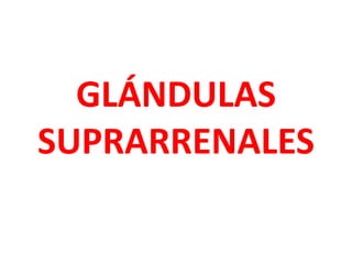 GLÁNDULAS
SUPRARRENALES
 