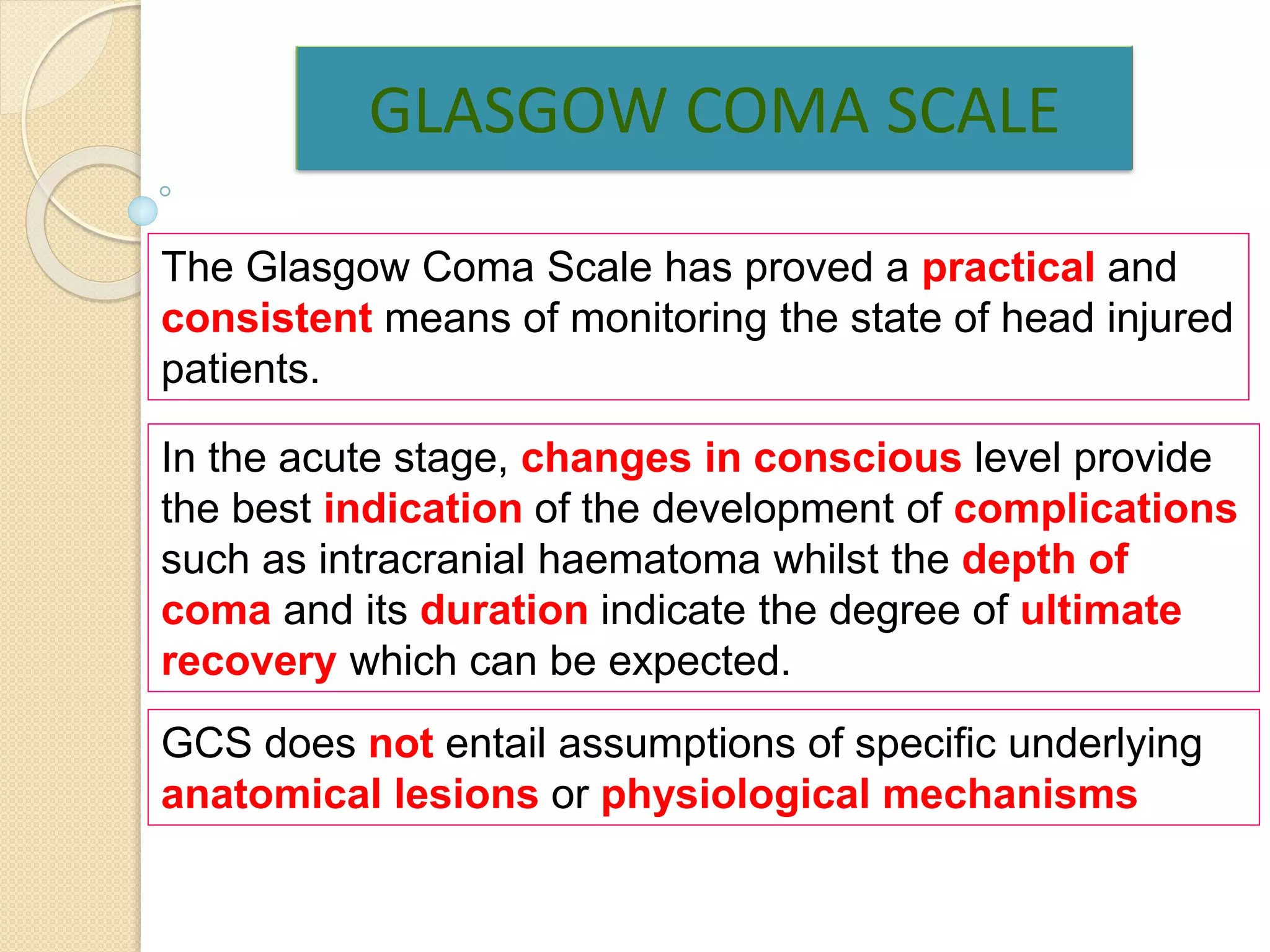 Glasgow Coma Scale Presentation | PPTX