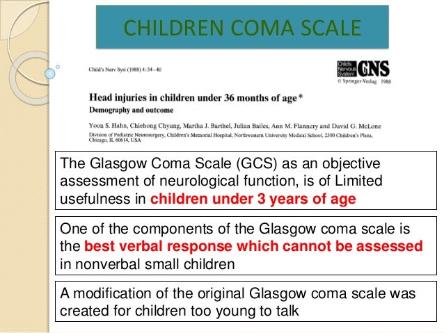 Pediatric Glasgow Coma Scale Chart