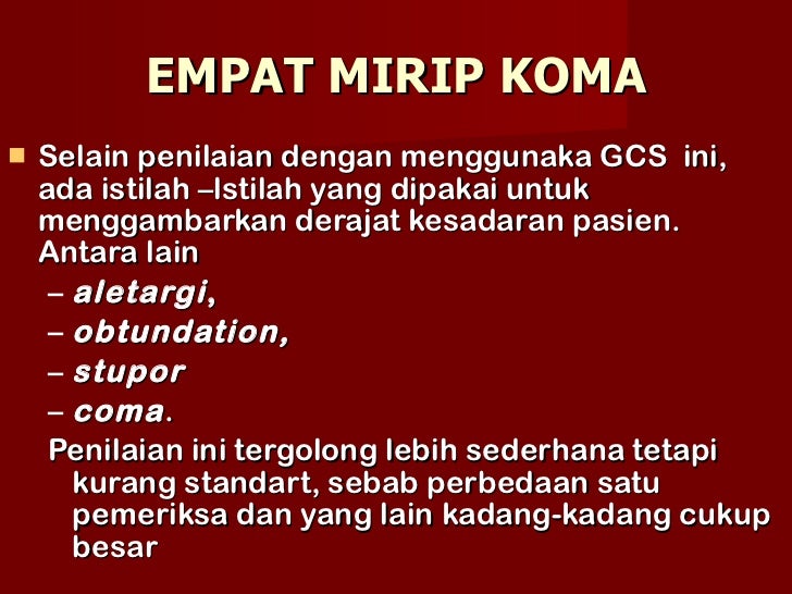 Glasgow Coma Scale Gcs