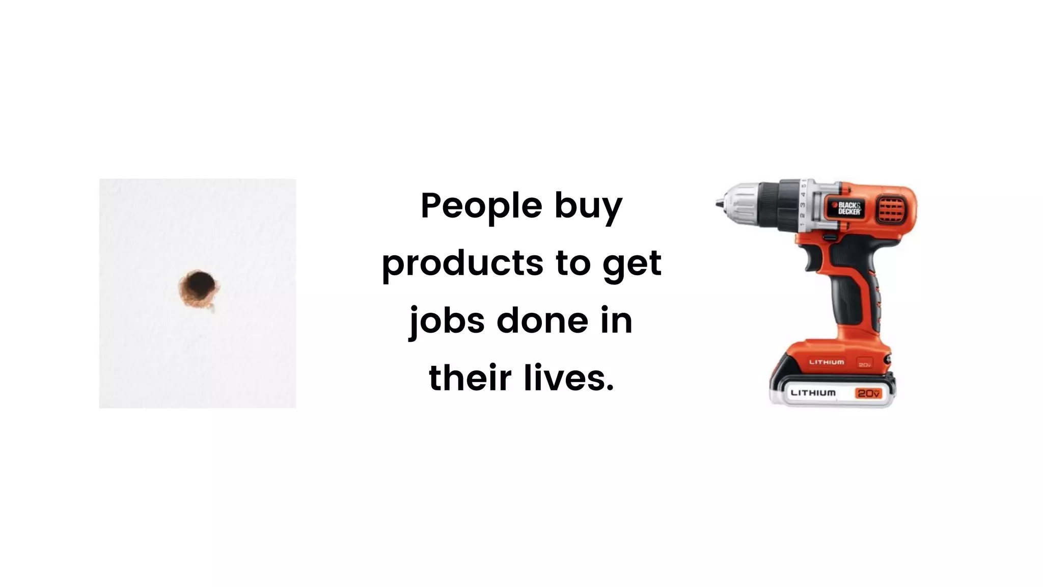 People buy
products to get
jobs done in
their lives.
 