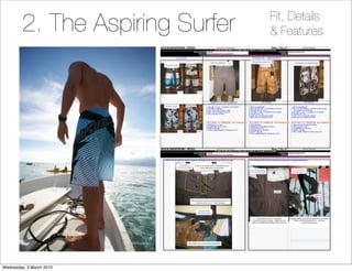 2. The Aspiring Surfer   Fit, Details
                                 & Features




Wednesday, 3 March 2010
 