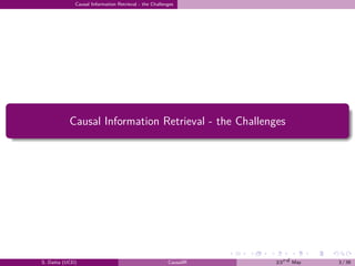 .
.
.
.
.
.
.
.
.
.
.
.
.
.
.
.
.
.
.
.
.
.
.
.
.
.
.
.
.
.
.
.
.
.
.
.
.
.
.
.
Causal Information Retrieval - the Challenges
Causal Information Retrieval - the Challenges
S. Datta (UCD) CausalIR 23rd May 3 / 39
 