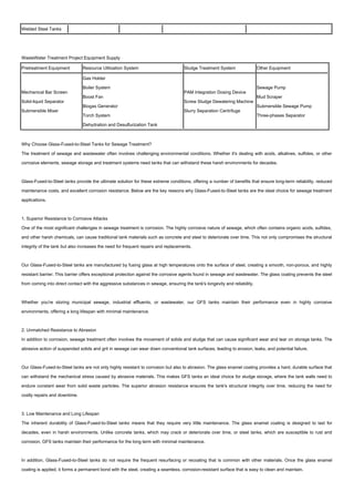 Glass-Lined Water Storage Tanks Complying with AWWA D103-09 Design