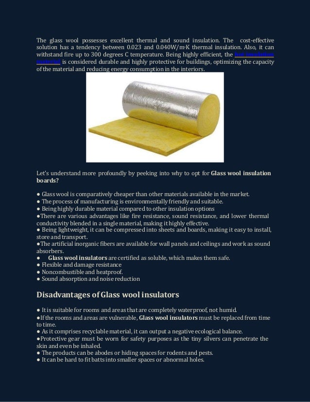 Glass Wool Insulation Properties, Thermal Conductivity, Advantages