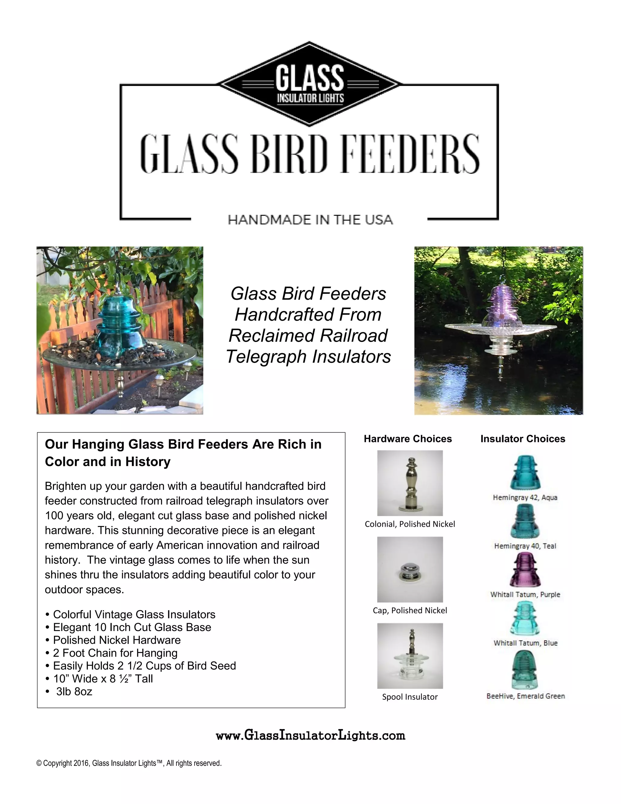Glass Insulator Bird Feeders PDF