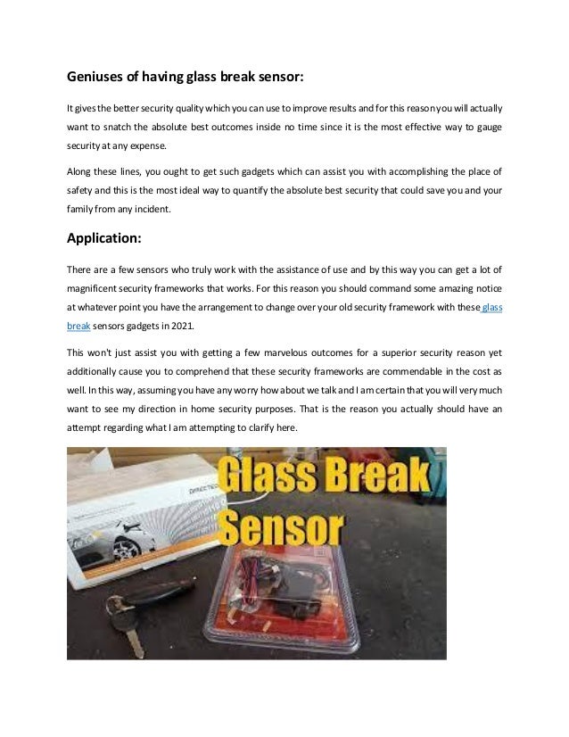 Glass break sensors