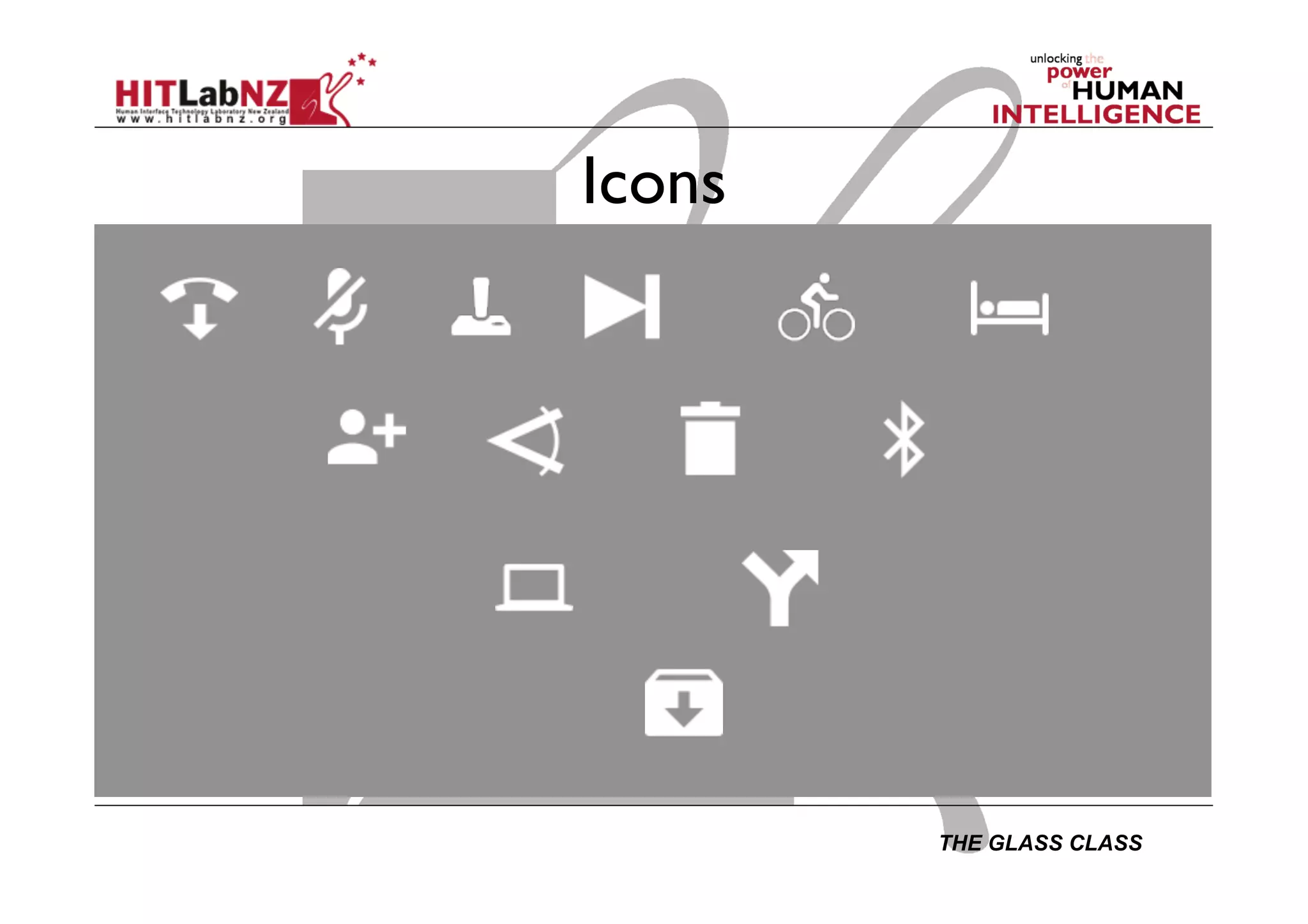 THE GLASS CLASS
Icons
 