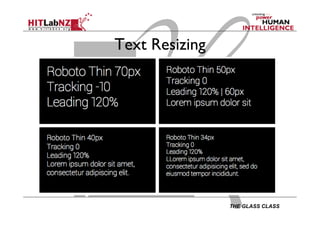 THE GLASS CLASS
Text Resizing
 