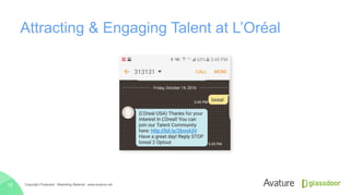 Attracting & Engaging Talent at L’Oréal
Copyright Protected · Marketing Material · www.avature.net18
 