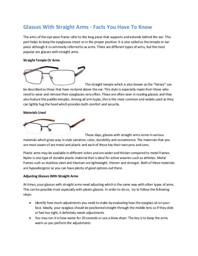 Glasses With Straight Arms Facts You Have To Know