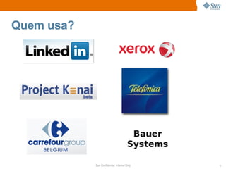 Quem usa?




            Sun Confidential: Internal Only   5
 