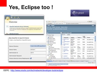 Yes, Eclipse too !




OEPE : http://www.oracle.com/technetwork/developer-tools/eclipse
 
