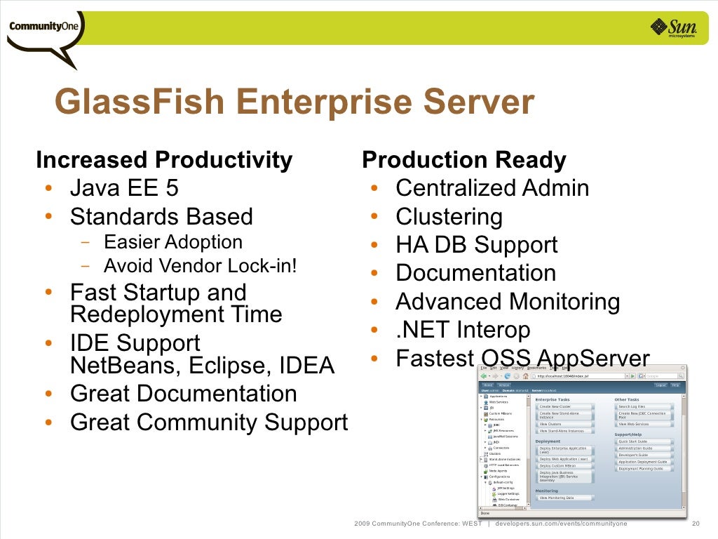 GlassFish Enterprise Server Increased Productivity