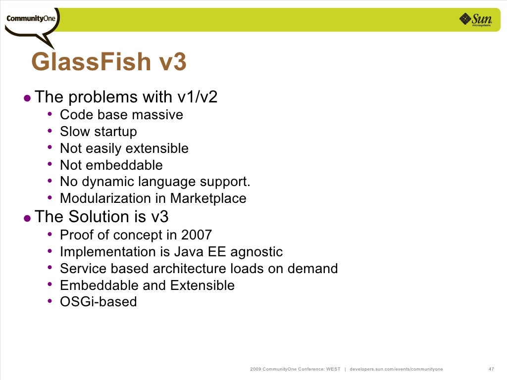 GlassFish v3 • The problems