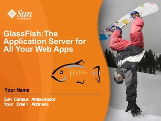GlassFish:The Application Server for All Your Web Apps  Your Name Sun Campus Ambassador Your Email Address 