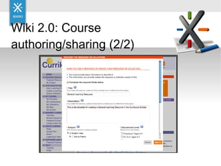 Wiki 2.0: Course authoring/sharing (2/2) 