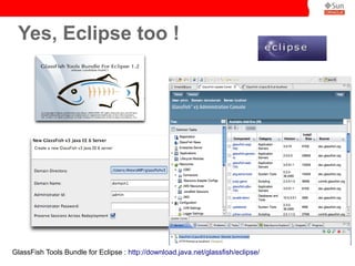 Yes, Eclipse too !




GlassFish Tools Bundle for Eclipse : http://download.java.net/glassfish/eclipse/
 