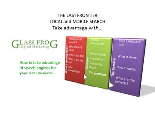THE LAST FRONTIER LOCAL and MOBILE SEARCHTake advantage with…  How to take advantage of search engines for your local business.. 