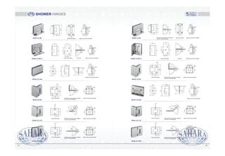 SHOWER HINGES
4645
RSH-21/104
RSH-21/90
RSH-21/90 A
RSH-22/90
RSH-22/135
RSH-22/180
RSH-32/104
RSH-31/90
RSH-31/90 A
RSH-32/135
RSH-32/90
RSH-32/180
View of the bottom Glass cut-out top and bottom
5863
41
37
2 R8
9071
55
70
35
55
View of the bottom
90
50
9070
35
23 15
5863
41
37
2 R8
Glass cut-out top and bottom
25°
25°90°
Top View
Glass cut-out top and bottom
20
90
56
95
50
80
35
R8
5863
41
37
2 R8
25°
25°
View of the bottom
59 90
55
17.8
25°
25°
90°
Double action spring return direction
from 25° in each direction
Glass cut-out top and bottom
58 63 5863
2-R837 37
4141 4
Glass cut-out top and bottom
58 63 5863
2-R837 37
4141 4
View of the bottom
25°
25°
135°
Double action spring return direction
from 25° in each direction
90
55
3
Glass cut-out top and bottom
58 63 5863
2-R837 37
4141 4
View of the bottom Double action spring return direction
from 25° in each direction
90
55
3
25°
25°
180°
View of the bottom Glass cut-out top and bottom
5863
41
37
2 R8
9071
55
70
35
25°
25°
90°
Double action spring return direction
from 25° in each direction
View of the bottom
55
90
50
9070
35
23 15
Glass cut-out top and bottom
5863
41
37
2 R825°
25°90°
Top View
View of the bottom
59 90
55
17.8
25°
25°
90°
Double action spring return direction
from 25° in each direction
Glass cut-out top and bottom
58 63 5863
2-R837 37
4141 4
20
90
56
95
50
80
35
R8
Glass cut-out top and bottom
5863
41
37
2 R8
25°
25°
Glass cut-out top and bottom
58 63 5863
2-R837 37
4141 4
View of the bottom Double action spring return direction
from 25° in each direction
90
55
3
25°
25°
135°
Glass cut-out top and bottom
58 63 5863
2-R837 37
4141 4
View of the bottom Double action spring return direction
from 25° in each direction
90
55
3
25°
25°
180°
 