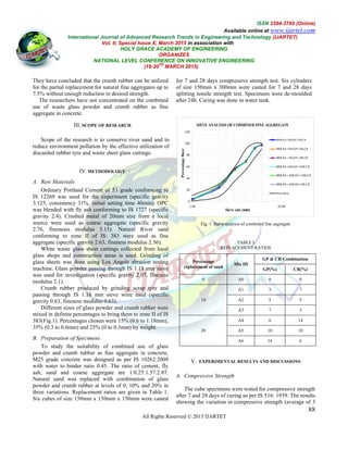 Effect of Glass powder and crumb rubber as fine aggregate in concrete | PDF