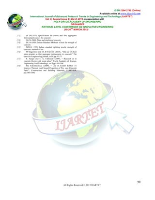 Effect of Glass powder and crumb rubber as fine aggregate in concrete | PDF