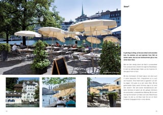 Alexo®




                                          Es gibt Dinge im Alltag, auf die man einfach nicht verzichten
                                          kann. Sie entziehen sich auch jeglichem Trend. Weil sie
                                          darüber stehen. Auch bei den Sonnenschirmen gibt es eine
                                          solche Ikone: Alexo.


                                          Was seit über siebzig Jahren bei Glatz in unveränderter
                                          Form produziert wird, entzieht sich jeglicher Klassifikation.
                                          Er steht bei altehrwürdigen Hotels und bei modernen Bi-
                                          stros gleich hoch im Kurs.
     Restaurant Schipfe 16, Zürich (CH)


                                          Mit dem Schirmdach mit Volant zeigt er sich denn auch
                                          in seiner klassischen Form. Entsprechend ist so auch
                                          sein Einsatzort. Ohne Volant wirkt er jugendlich und zeit-
                                          los elegant. Und passt so zu sehr vielen Stilen. Mit der
                                          gedrechselten Spitze seines Schirmes zeigt er es schon
                                          sehr deutlich: Hier wird feinste Handwerkskunst zele-
                                          briert. Kernstück ist jedoch der fein gerippte Zahnkranz
                                          aus vernickeltem, unverwüstlichem Messing. Mit ihm kann
                                          man das Sonnendach von Alexo nach allen Bedürfnissen
                                          neigen. So oder so, mit Alexo holen Sie sich ein Stück
                                          Schweizer Designgeschichte in Ihren Betrieb.




14                                                                                                  15
 