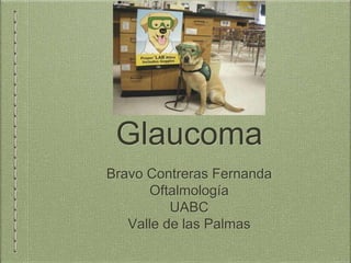 Glaucoma
Bravo Contreras Fernanda
Oftalmología
UABC
Valle de las Palmas
 