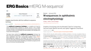 ERGBasics mfERG ‘M-sequence’
...
http://dx.doi.org/10.1016/S0042-6989(01)00078-5
The multifocal m-sequence technique is a versatile set of tools for
visual electrophysiology designed to provide access to the complex
dynamic interplay of converging signals in the central nervous system. Here,
a number of uses for the technique are demonstrated, with examples from
humanelectroretinography.
The basic theory behind the multifocal m-sequence technique has
been previously presentedand versatile software and hardware tools for
many applications have been commercially available in the VERIS™
(Electrodiagnostic Imaging Inc., San Mateo, San Francisco, CA) for some
time. For many usersofthe technique,the representation of the resultsin the
formofbinarykernelshasbeen intimidating,an obstacle toprogressandthe
sourceofnumerousmisunderstandings.
http://dx.doi.org/10.1371/journal.pone.0169842
Directly determine how the response depends on different correlations in the input, an approach known as
nonlinear systems identification [2]. In this approach, the nonlinear response can be approximated to low order by
the second-order Wiener kernel of the system [2, 3], which is closely related to spike-triggered covariance (STC)
methods [4–9]. These second-order analyses have been used to characterize photoreceptors [11, 12], retinal
ganglion cells [6, 13–17], electroretinograms [31, 32], and functional magnetic resonance imaging [33, 34]
Calculating second-order filters can require trillions of mathematical operations per filter. To date, second-order
kernels have been extracted using standard libraries on central processing units (CPUs) [44]. In our own research,
we were computing and assessing the significance of second-order Wiener kernels for thousands of 2-photon
calcium imaging traces, each with more than 10,000 samples in time [22]. In order to speed up these
computations, we wrote code to extract response-weighted stimulus covariance matrices (Wiener kernels) using
GPUs. Our code speeds up such analyses by factors of over 100 relative to current methods that utilize central
processing units (CPUs). All data and code used in this paper are available at
https://github.com/ClarkLabCode/GPUFilterExtraction.
http://dx.doi.org/10.116/16.1.15
 