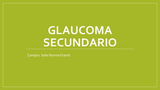 GLAUCOMA 
SECUNDARIO 
Campos Solis Norma Erandi 
 