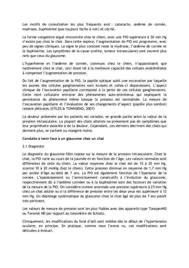 Particularites Du Glaucome Chez Le Chat