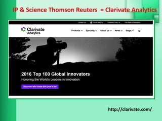 IP & Science Thomson Reuters = Clarivate Analytics
http://clarivate.com/
 
