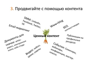 3. Продвигайте с помощью контента




          Ценный контент
 