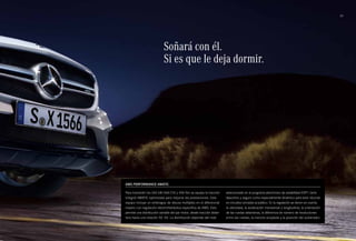 23 
Soñará con él. 
Si es que le deja dormir. 
AMG Performance 4MATIC 
Para transmitir los 265 kW (360 CV) y 450 Nm se equipa la tracción 
integral 4MATIC optimizada para mejorar las prestaciones. Este 
equipo incluye un embrague de discos múltiples en el diferencial 
trasero con regulación electrohidráulica especifica de AMG. Esto 
permite una distribución variable del par motor, desde tracción delan­tera 
hasta una relación 50 : 50. La distribución depende del nivel 
seleccionado en el programa electrónico de estabilidad ESP®, tanto 
deportivo y seguro como especialmente dinámico para batir récords 
en circuitos cerrados al público. En la regulación se tienen en cuenta 
la velocidad, la aceleración transversal y longitudinal, la orientación 
de las ruedas delanteras, la diferencia de número de revoluciones 
entre las ruedas, la marcha acoplada y la posición del acelerador. 
 
