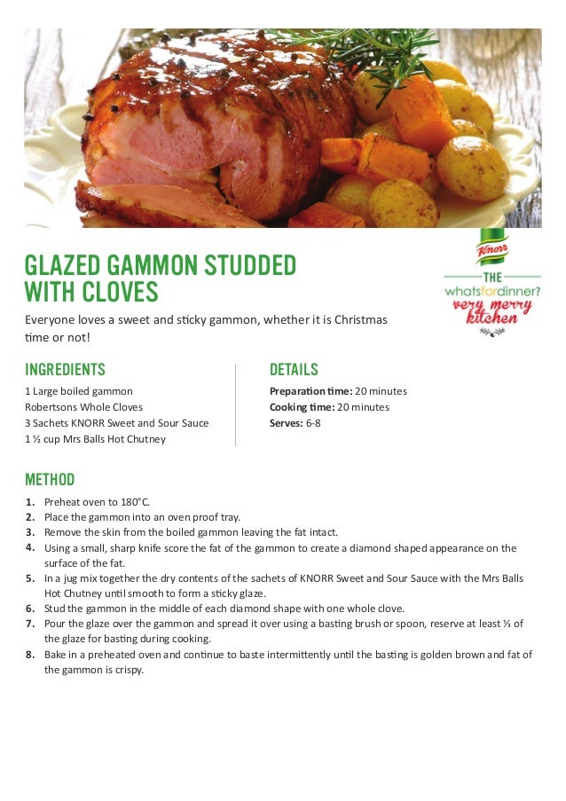 Glazed Gammon Studded with Cloves