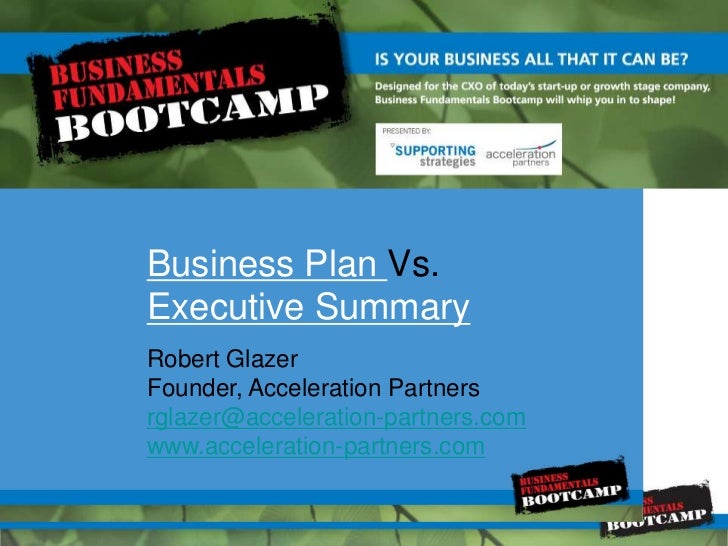 creating an effective business plan executive summary