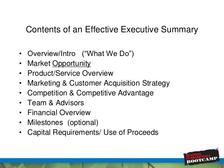 Do financial summary business plan