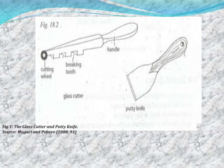 Fig 1: The Glass Cutter and Putty Knife.
Source: Mugari and Pekoyo (2008; 91)
 