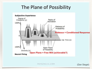 Open Plane = Free Will (achievable?)
Plateaux = Conditioned Response
(Dan Siegel)
 