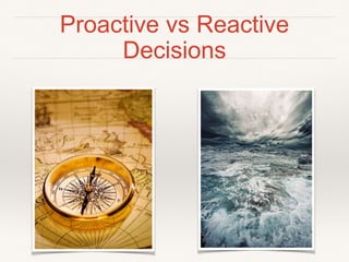 Proactive vs Reactive
Decisions
 